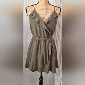 Chic Asymmetrical Olive Dress
